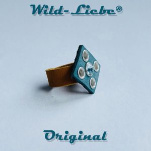 "Wild-Liebe" Lederring „4 Loops & Crystal"